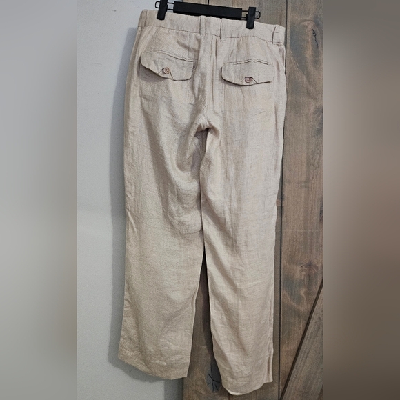 ISLAND IMPORTER 100% linen cozumel pant In Natural Khaki. Size 32 - Picture 9 of 15